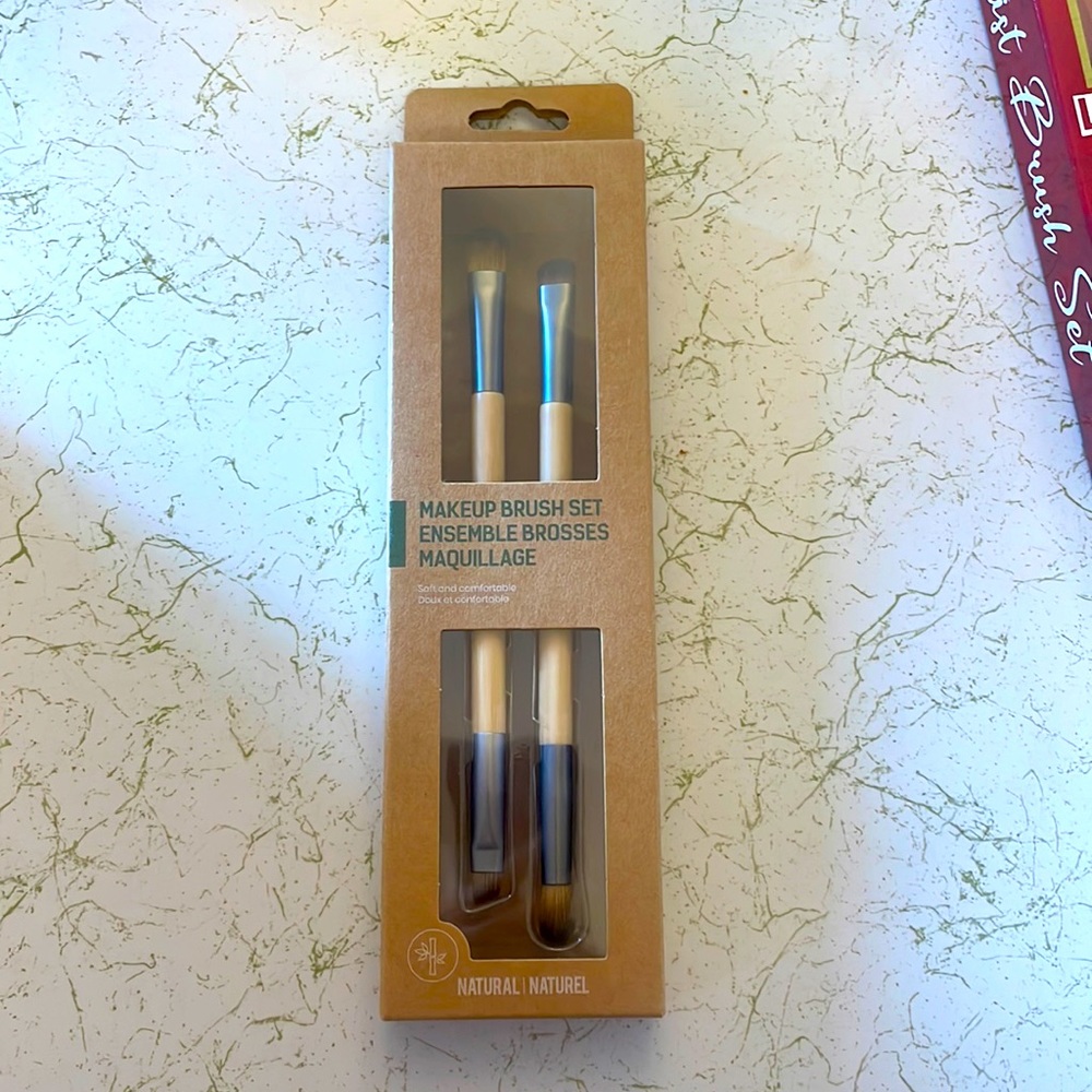 Eco Collection Dual-Sided Bamboo Makeup Brush set for eyes (2PCS)